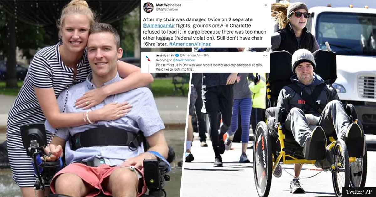 Quadriplegic marathoner left bedbound after American Airlines refused to load his wheelchair