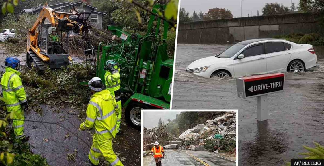California areas plagued by wildfires earlier this year now must evacuate during strongest-ever 'bomb cyclone' which could trigger mudslides and floods