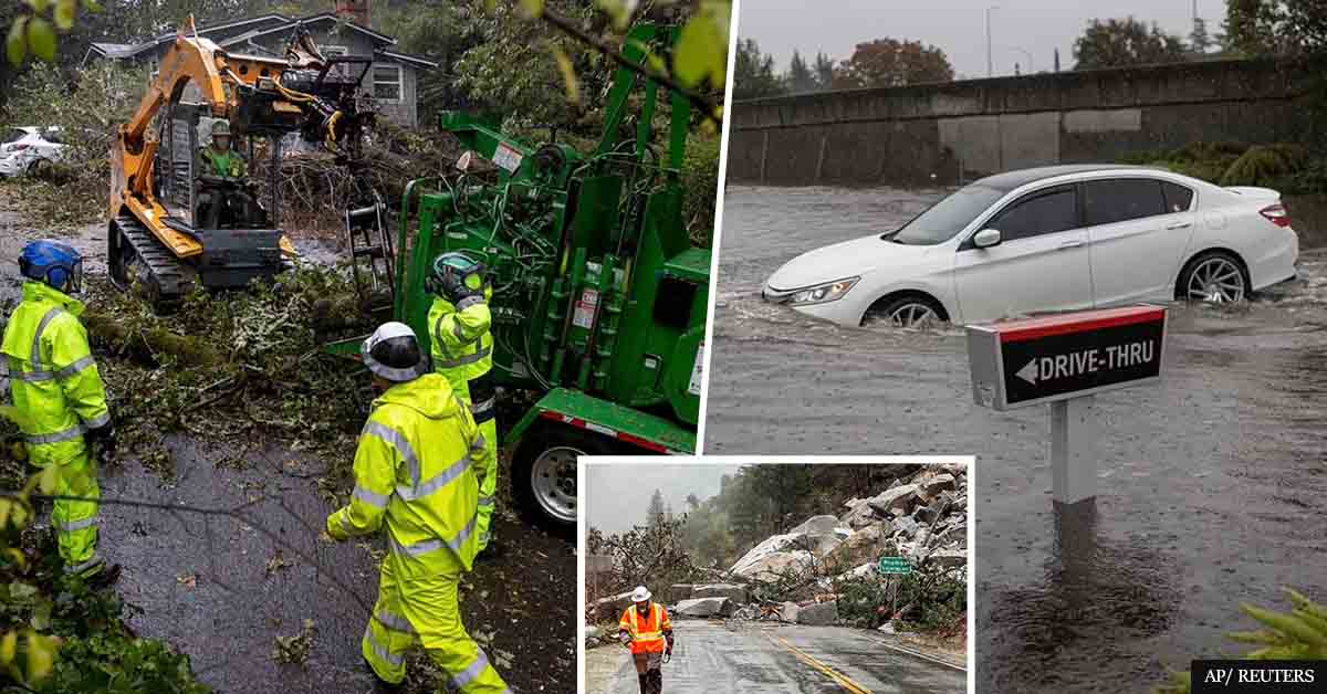 California areas plagued by wildfires earlier this year now must evacuate during strongest-ever 'bomb cyclone' which could trigger mudslides and floods