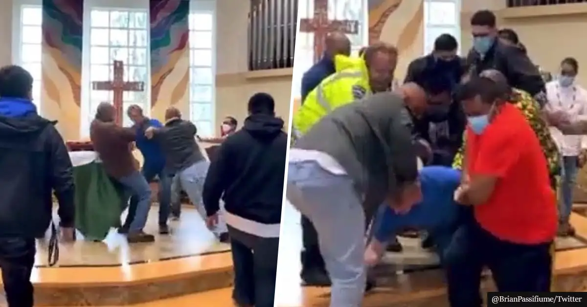 Chaos Erupts At Church After Priest Asks Man To Leave