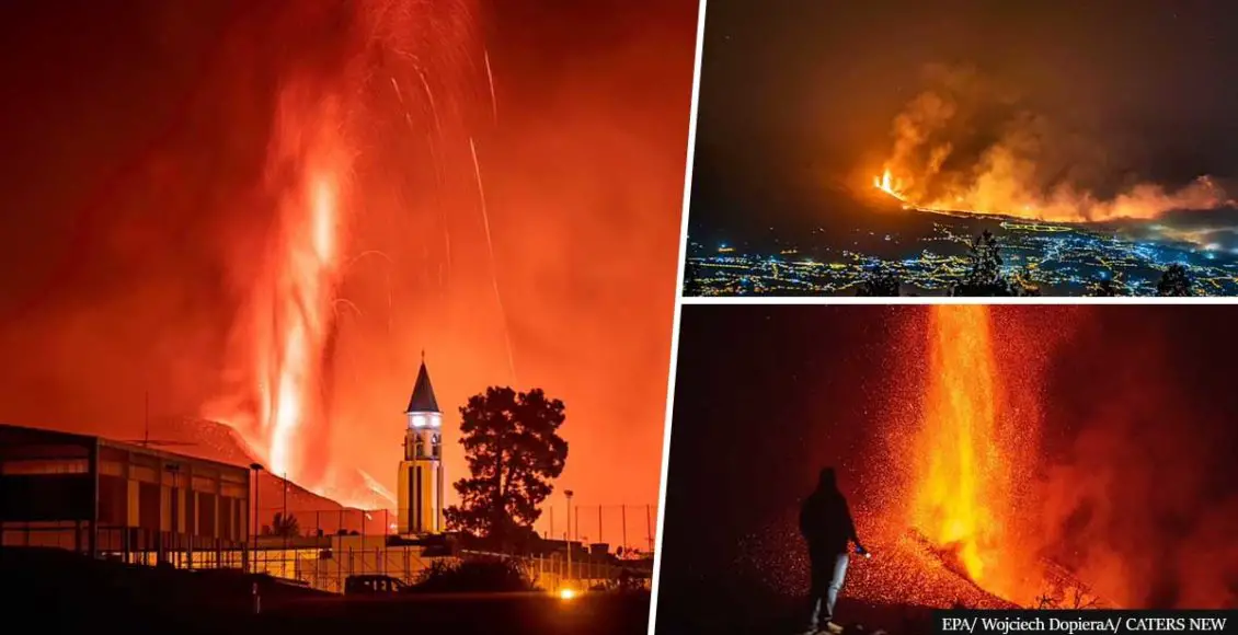 Molten rock river grows after volcanic crater collapses in Spain