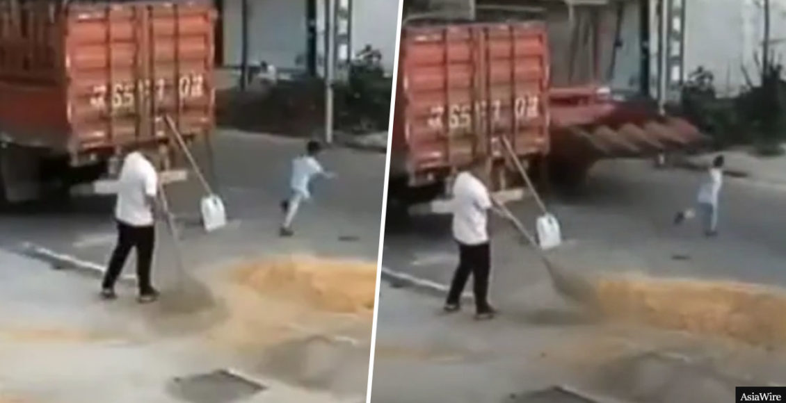 Terrifying video shows boy getting RUN OVER BY HARVESTER and surviving as parents watch on in dread