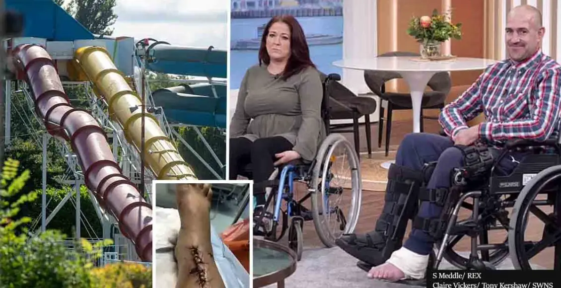 The drunken "idiots" who broke their legs want to sue the waterpark they sneaked into