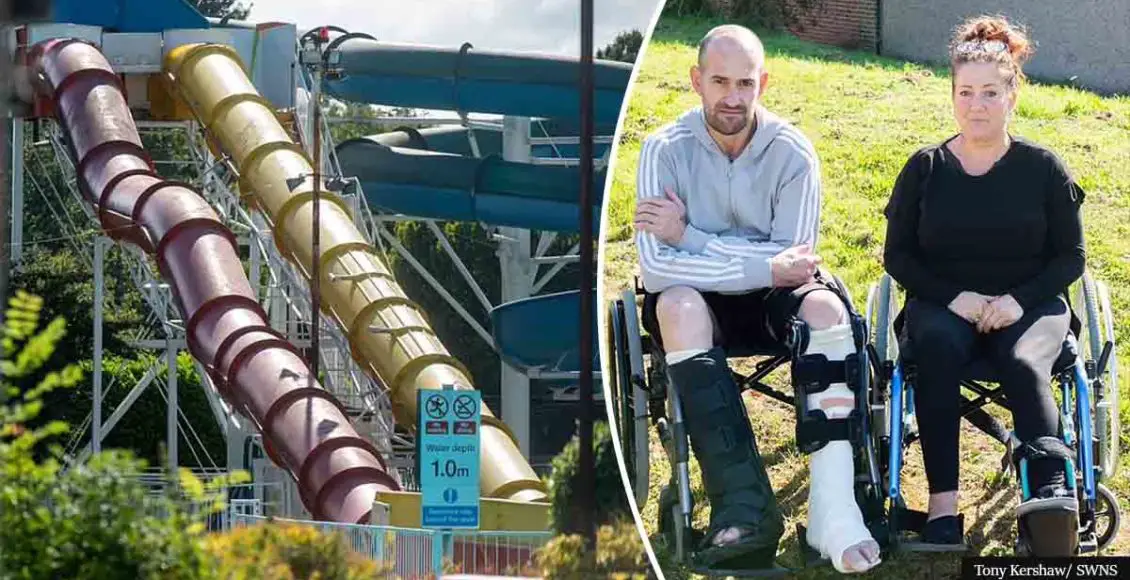 Two drunken friends break their legs after sneaking into waterpark at 2am