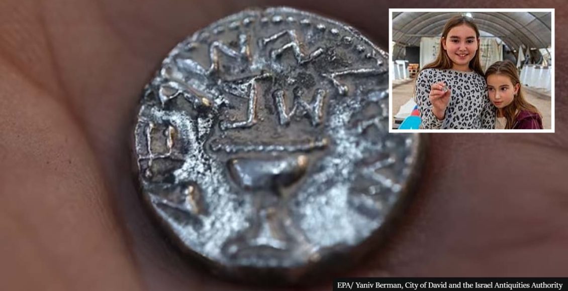 Girl, 11, Finds Rare 2,000-Year-Old ‘Holy Jerusalem’ Silver Coin Likely Minted By A Temple Priest