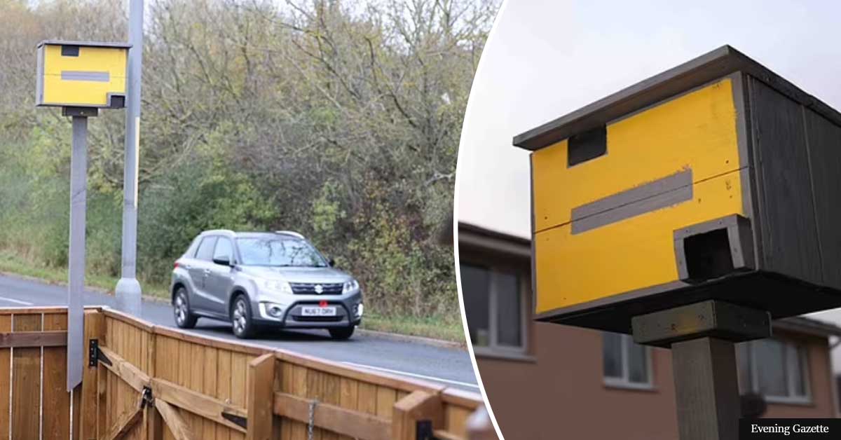 Homeowner builds bird box that looks like SPEED CAMERA to slow down passing drivers