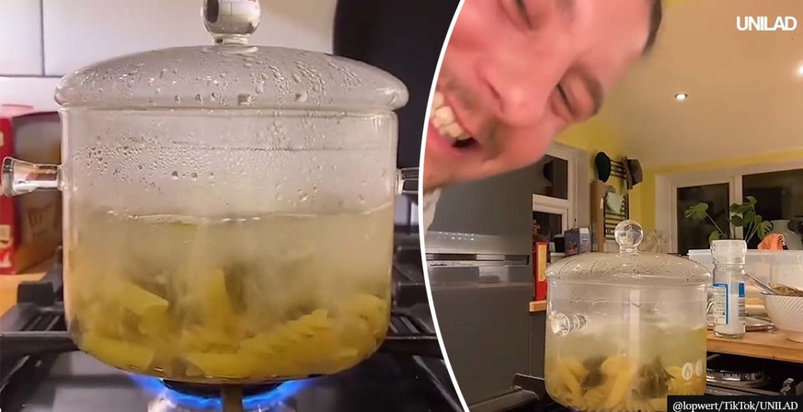 Man’s Contagiously Funny Reaction To Cooking With Glass Pan Wins People's Hearts