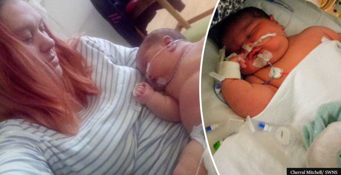 Mom gives birth to baby weighing 14lb 15oz - the third biggest newborn in the UK
