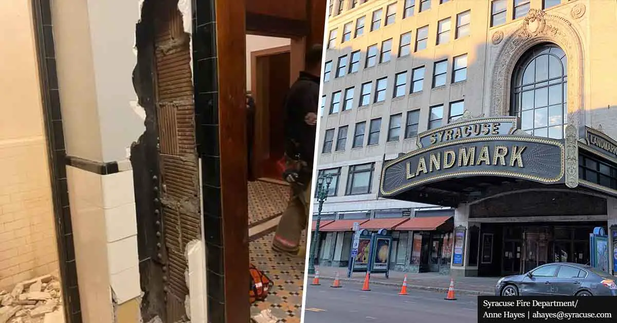 Naked man found stuck inside New York theatre wall